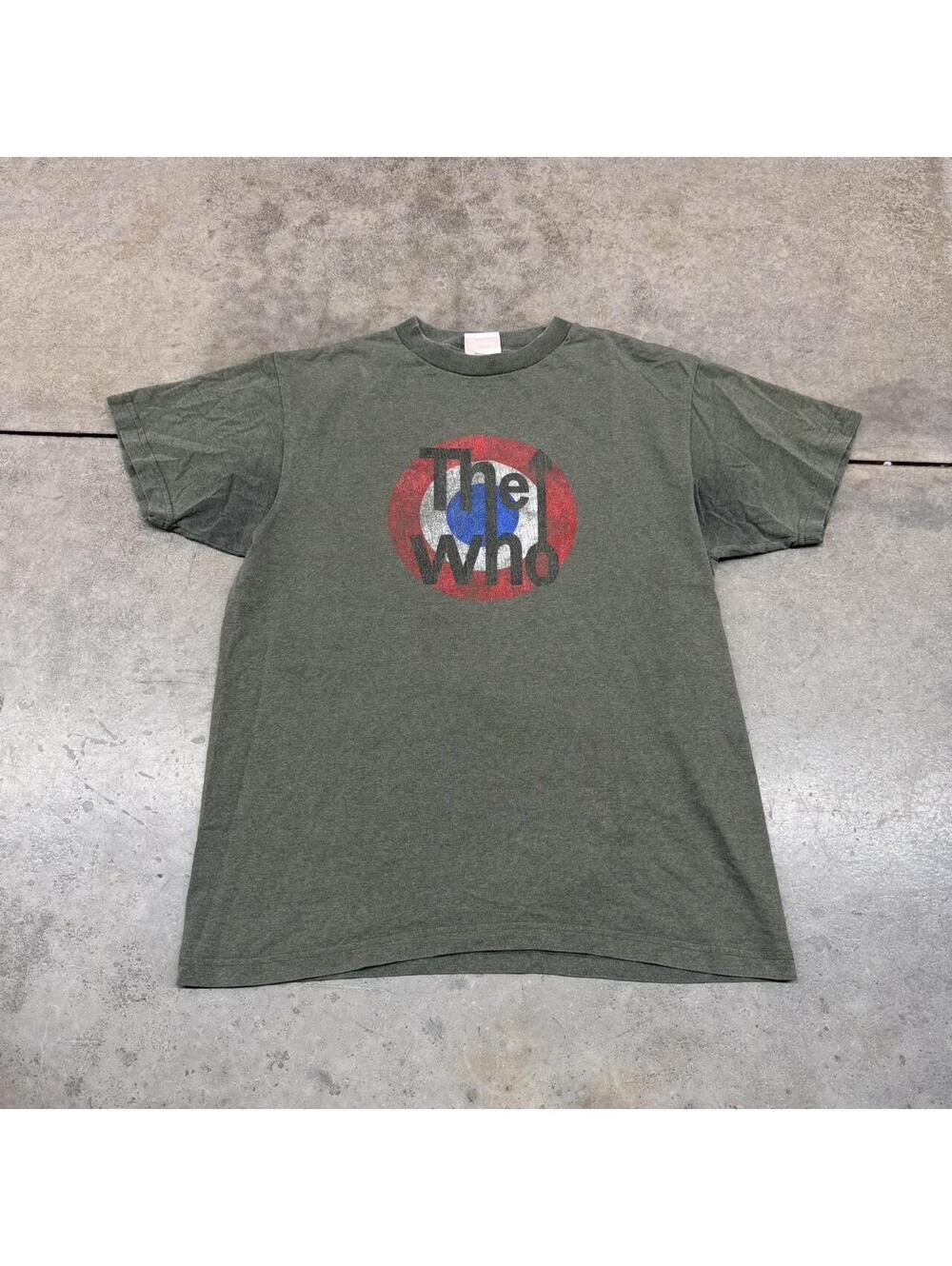 vintage the who olive green classic rock band shirt size large